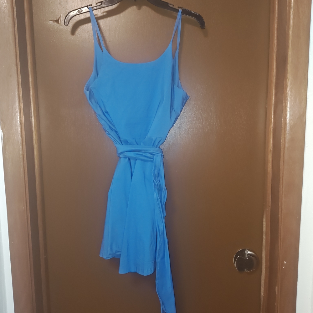Elegant Blue Sleeveless Dress